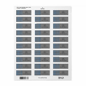 Mid-Century Modern Black, Blue en Grey Hexagons Etiket (Full Sheet)