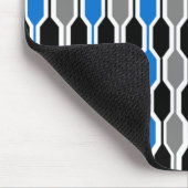 Mid-Century Modern Black, Blue en Grey Hexagons Muismat (Hoek)