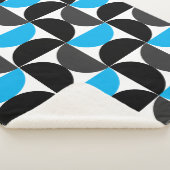 Mid-Century Modern Black blue en Grey Sherpa Deken (3/4)