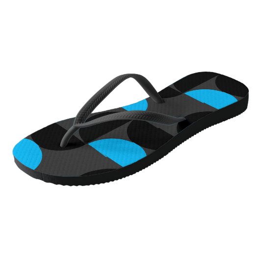 Mid-Century Modern Black blue en Grey Teenslippers (Schuin)