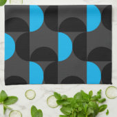 Mid-Century Modern Black blue en Grey Theedoek (Gevouwen)