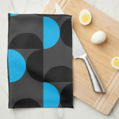 Mid-Century Modern Black blue en Grey Theedoek (Quarter Fold)