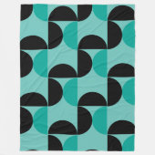 Mid-Century Modern Black en munt Fleece Deken (Voorkant)