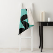 Mid-Century Modern Black en munt Sherpa Deken (In situ)
