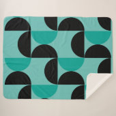 Mid-Century Modern Black en munt Sherpa Deken (Voorkant (horizontaal))