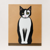 Mid Century Modern Black en White Cat Legpuzzel (Verticaal)