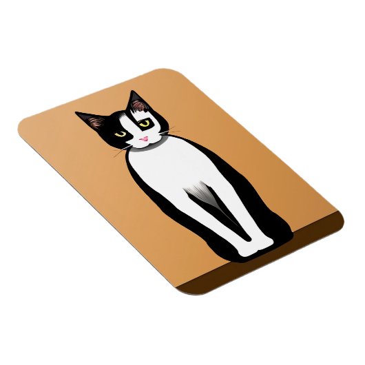 Mid Century Modern Black en White Cat Magneet (Rechterzijde)