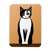 Mid Century Modern Black en White Cat Magneet (Verticaal)