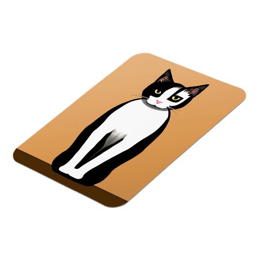 Mid Century Modern Black en White Cat Magneet (Linkerzijde)