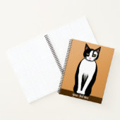 Mid Century Modern Black en White Cat Notitieboek (Binnen)