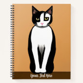 Mid Century Modern Black en White Cat Notitieboek (Voorkant)