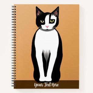 Mid Century Modern Black en White Cat Notitieboek