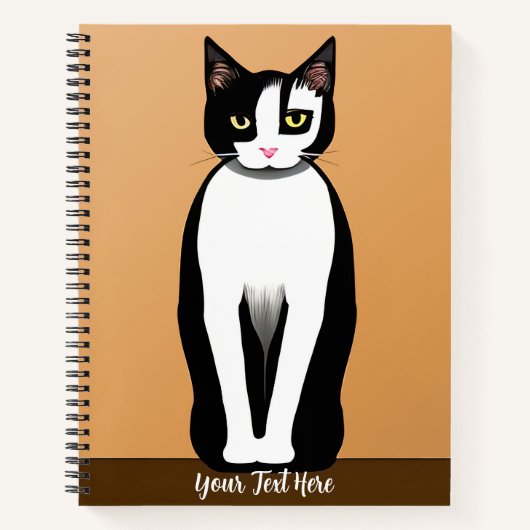 Mid Century Modern Black en White Cat Notitieboek (Voorkant)