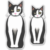 Mid Century Modern Black en White Cat Sticker (Voorkant)