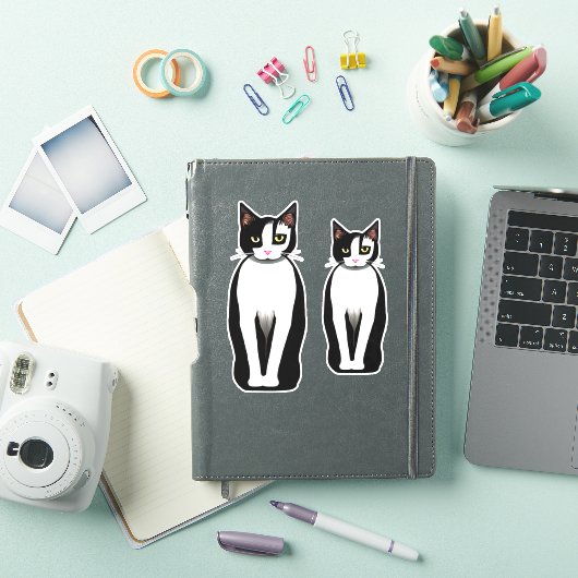Mid Century Modern Black en White Cat Sticker (iPad Cover)