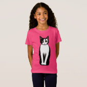 Mid Century Modern Black en White Cat T-shirt (Voorkant volledig)