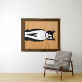 Mid Century Modern Black en White Cat Wandkleed (In Situ (horizontaal))