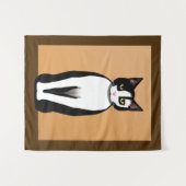 Mid Century Modern Black en White Cat Wandkleed (Voorkant (horizontaal))