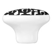 Mid Century Modern Black en White Loop Pattern Keramische Knop (Zijkant)