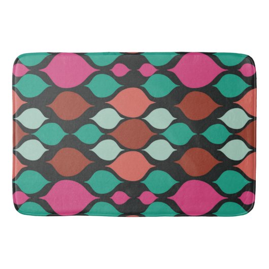 Mid Century Modern Black Geometric Badmat (Voorkant)