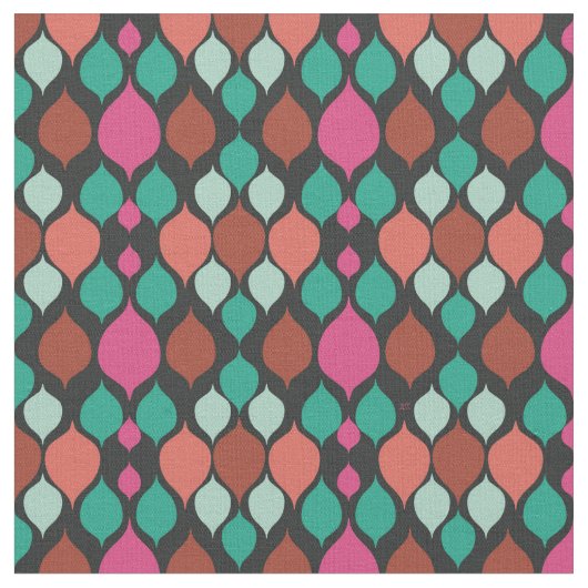 Mid Century Modern Black Geometric Stof (Close Up)