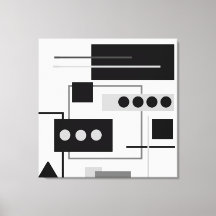 Mid Century Modern Black, grijs wit Abstract