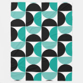 Mid-Century Modern Black White en Munt Fleece Deken (Voorkant)