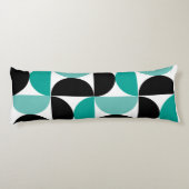Mid-Century Modern Black White en Munt Lichaamskussen (Achterkant)