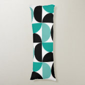 Mid-Century Modern Black White en Munt Lichaamskussen (Voorkant Verticaal)