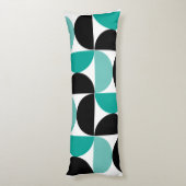 Mid-Century Modern Black White en Munt Lichaamskussen (Achterkant (Verticaal))