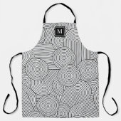 Mid Century Modern Black White Monogrammed Initial Schort (Voorkant)