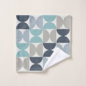 Mid-Century Modern blauw en grijs Bad Handdoek (Wasdoekje)