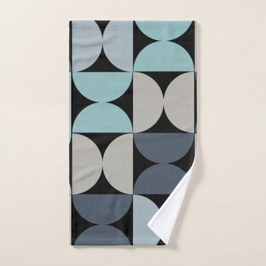Mid-Century Modern blauw en grijs Bad Handdoek (Handdoek)
