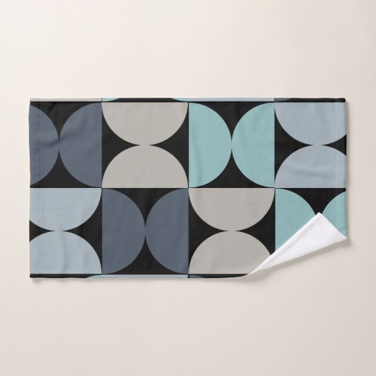 Mid-Century Modern blauw en grijs Bad Handdoek (Handdoek)