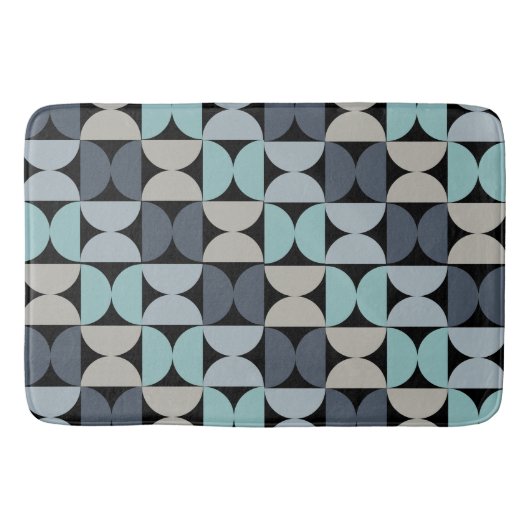 Mid-Century Modern blauw en grijs Badmat (Voorkant)