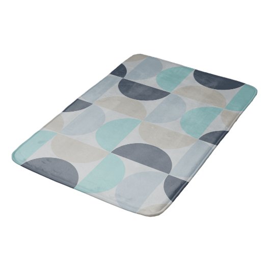 Mid-Century Modern blauw en grijs Badmat (Gekanteld)