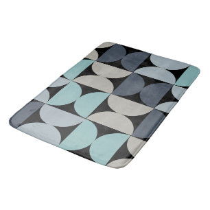 Mid-Century Modern blauw en grijs Badmat