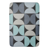 Mid-Century Modern blauw en grijs Badmat (Voorkant Verticaal)