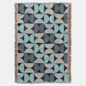 Mid-Century Modern blauw en grijs Deken (Voorkant Verticaal)