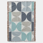 Mid-Century Modern blauw en grijs Deken (Voorkant Verticaal)