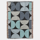 Mid-Century Modern blauw en grijs Deken (Voorkant Verticaal)
