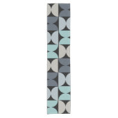 Mid-Century Modern blauw en grijs Korte Tafelloper (Voorkant)