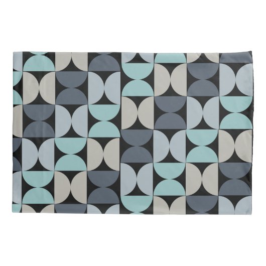 Mid-Century Modern blauw en grijs Kussensloop (Achterkant)