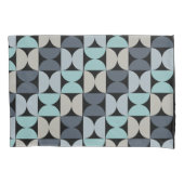 Mid-Century Modern blauw en grijs Kussensloop (Voorkant)