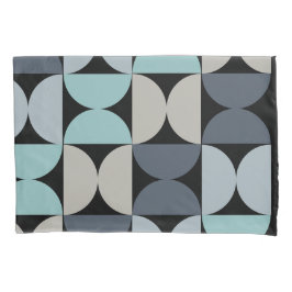 Mid-Century Modern blauw en grijs Kussensloop