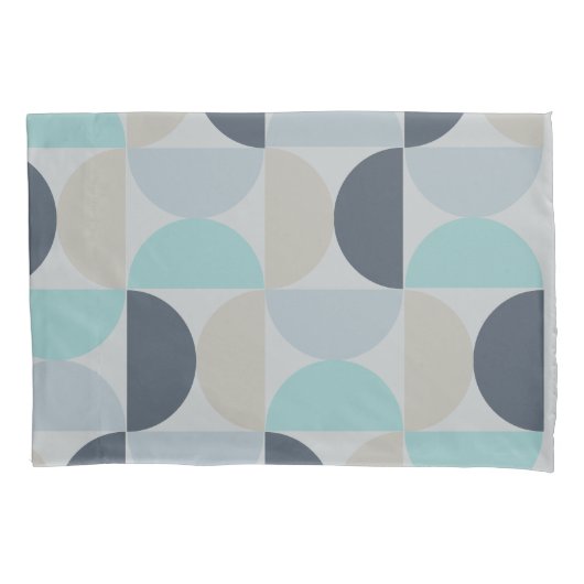 Mid-Century Modern blauw en grijs Kussensloop (Voorkant)