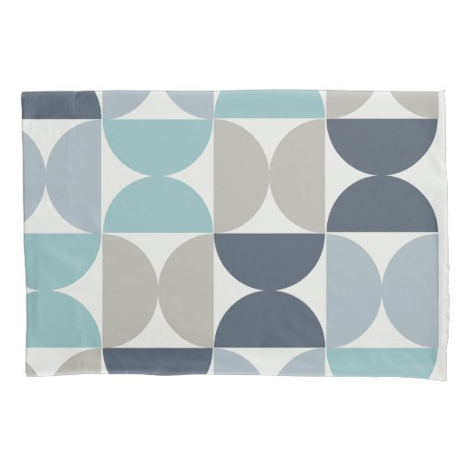 Mid-Century Modern blauw en grijs Kussensloop (Voorkant)