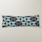 Mid-Century Modern blauw en grijs Lichaamskussen (Achterkant)