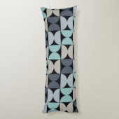 Mid-Century Modern blauw en grijs Lichaamskussen (Achterkant (Verticaal))