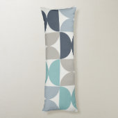 Mid-Century Modern blauw en grijs Lichaamskussen (Achterkant (Verticaal))